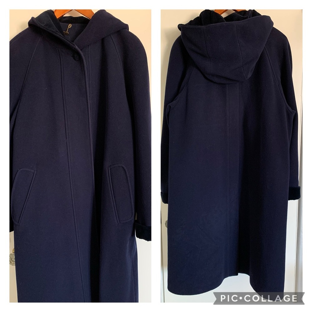 Vintage Wool and Cashmere Hooded Coat